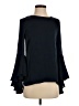 Milly Black Long Sleeve Silk Top Size 2 - photo 1