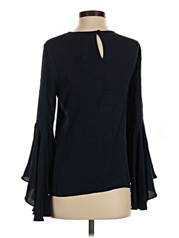 Milly Long Sleeve Silk Top (view 2)