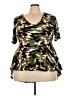 Ashley Stewart Camo Green Short Sleeve Top Size 22 Plus - photo 1