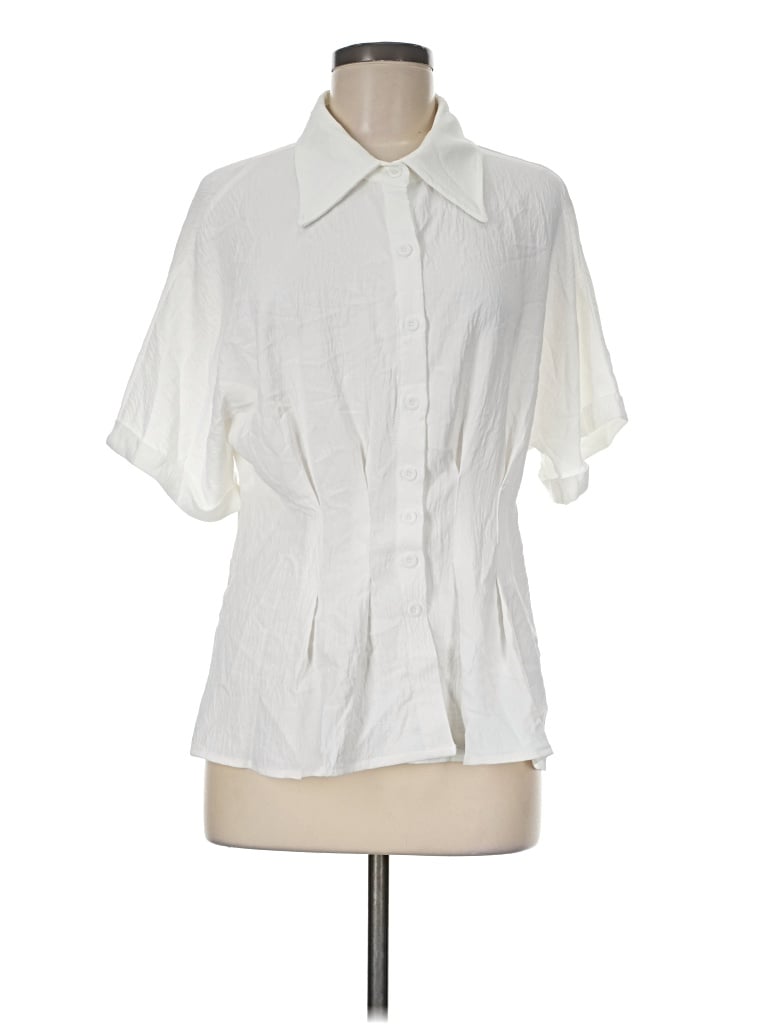Pre-owned Blooming Jelly Short Sleeve Blouse In Ivory