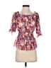 L'Agence 100% Polyester Floral Pink 3/4 Sleeve Blouse Size S - photo 1