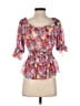 L'Agence 100% Polyester Floral Pink 3/4 Sleeve Blouse Size S - photo 2