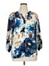Ivanka Trump 100% Polyester Blue 3/4 Sleeve Blouse Size L - photo 1