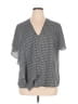 Worthington 100% Polyester Gray Short Sleeve Blouse Size XL - photo 1