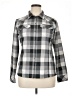 Columbia 100% Polyester Plaid Gray Long Sleeve Blouse Size L - photo 1