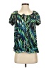 AGB 100% Polyester Green Short Sleeve Blouse Size S - photo 1
