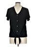 Weatherproof Black Short Sleeve Blouse Size L - photo 1