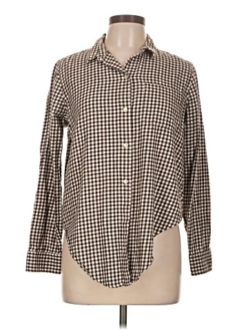 Madewell Flannel Tie-Front Shirt in Gingham Check (view 1)