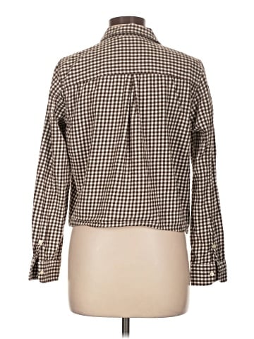 Madewell Flannel Tie-Front Shirt in Gingham Check (view 2)