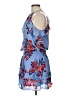 Parker 100% Polyester Floral Blue Cocktail Dress Size L - photo 5
