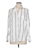 Grayson 100% Lyocell Stripes Silver Long Sleeve Blouse Size Med (3) - photo 1