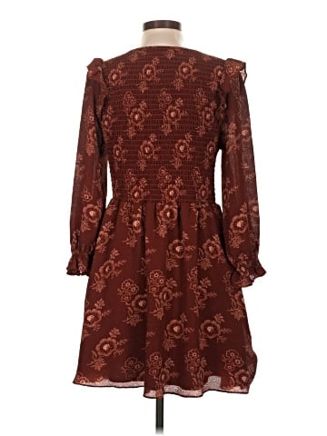 Madewell Lucie V-Neck Smocked Mini Dress in Letterpress Floral (view 2)