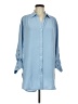 Chenault Blue 3/4 Sleeve Button-Down Shirt Size M - photo 1