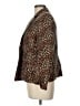 Kasper 100% Silk Animal Print Brown Silk Blazer Size 12 Petite - photo 5