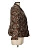 Kasper 100% Silk Animal Print Brown Silk Blazer Size 12 Petite - photo 4