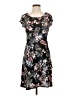 Connected Apparel Print Black Casual Dress Size 4 - photo 1