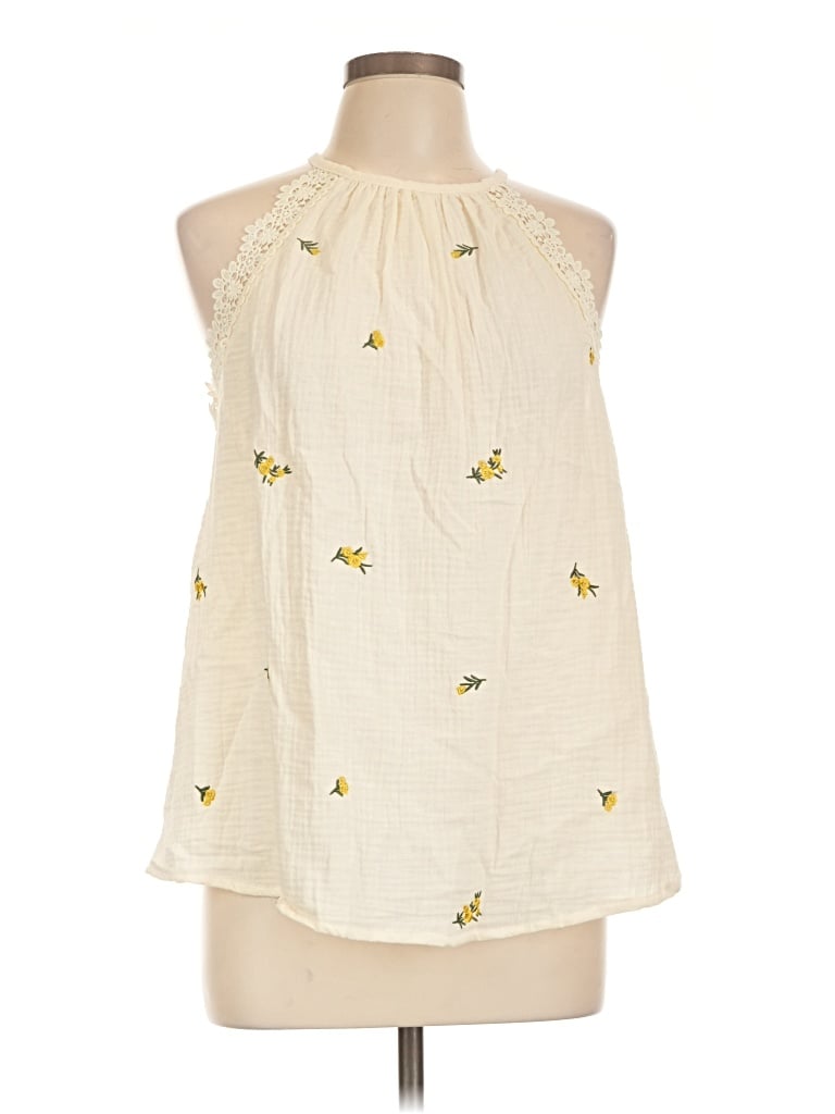 Pre-owned Cupshe Sleeveless Blouse In Ivory