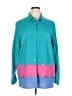 Stonebridge Color Block Teal Long Sleeve Button-Down Shirt Size XL - photo 1