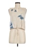 Roxy 100% Cotton Ivory Tank Top Size L - photo 1