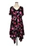 Torrid 100% Rayon Floral Black Casual Dress Size 2X Plus (2) - photo 1