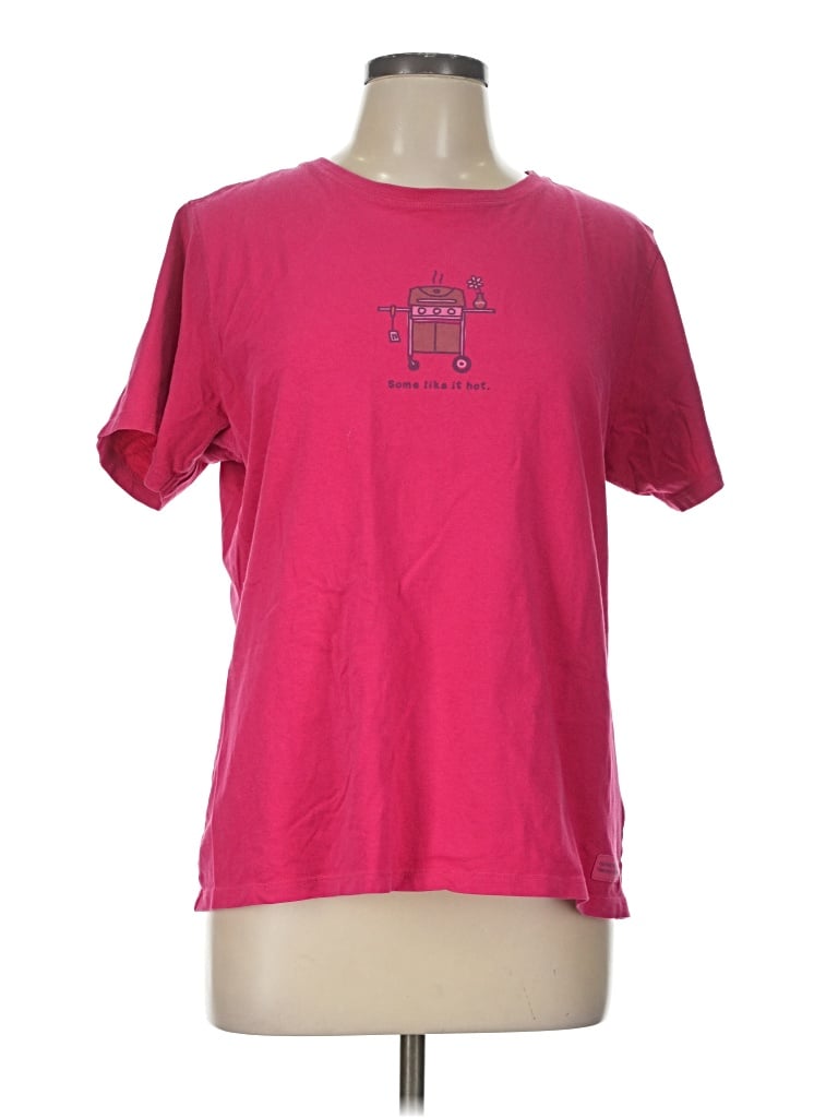 Pre-owned Life Is Good Short Sleeve T-shirt In Pink