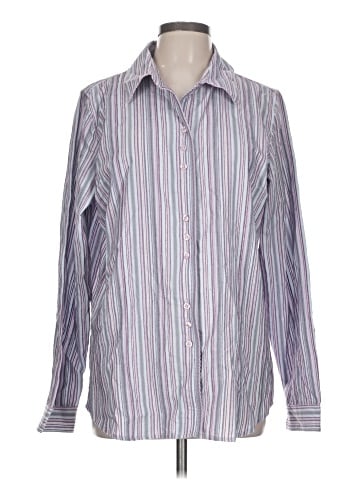 Denim & Co Long Sleeve Button-Down Shirt (view 1)