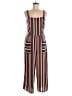Xhilaration 100% Polyester Stripes Red Brown Jumpsuit Size M - photo 1