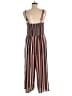 Xhilaration 100% Polyester Stripes Red Brown Jumpsuit Size M - photo 2