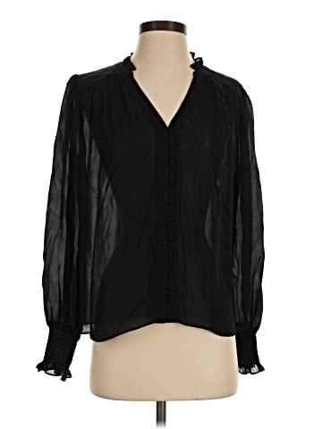 Parker Long Sleeve Silk Top (view 1)