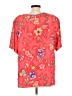 Jaclyn Smith 100% Rayon Floral Red Short Sleeve Blouse Size XL - photo 2