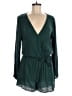 Just Fab 100% Polyester Solid Green Romper Size M - photo 1