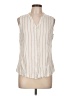 Weatherproof Ivory Sleeveless Button-Down Shirt Size L - photo 1