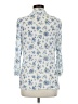 Indigo Rose Floral Blue Ivory 3/4 Sleeve Blouse Size M - photo 2