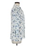 Indigo Rose Floral Blue Ivory 3/4 Sleeve Blouse Size M - photo 4
