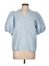 Glam 100% Polyester Blue 3/4 Sleeve Blouse Size L - photo 1