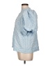 Glam 100% Polyester Blue 3/4 Sleeve Blouse Size L - photo 5