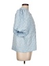 Glam 100% Polyester Blue 3/4 Sleeve Blouse Size L - photo 4