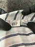 Gap 100% Linen Stripes Silver Long Sleeve Blouse Size XL - photo 7