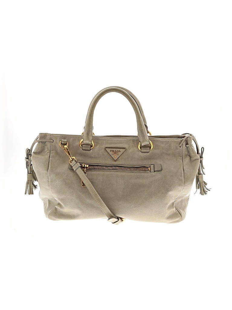 Pre-owned Prada Leather Satchel In Gray