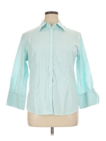 KIRKLAND Signature 3/4 Sleeve Button-Down Shirt (view 1)