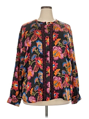 Johnny Was Long Sleeve Silk Top (view 1)
