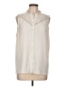 Ann Taylor Ivory Sleeveless Button-Down Shirt Size L - photo 1
