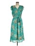 DR2 100% Polyester Tropical Teal Casual Dress Size M - photo 1