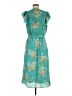 DR2 100% Polyester Tropical Teal Casual Dress Size M - photo 2