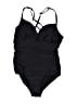 Kona Sol Solid Black One Piece Swimsuit Size S - photo 1