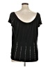 First Option 100% Rayon Black Short Sleeve Top Size XL - photo 2