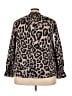 Suzanne Betro 100% Polyester Animal Print Brown Long Sleeve Blouse Size 24 - photo 2