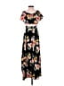 Shein 100% Polyester Floral Black Casual Dress Size XS - photo 2