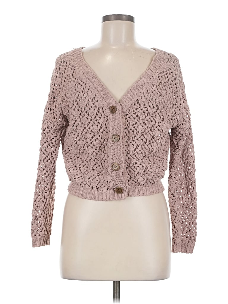 Pre-owned Nicole Miller Cardigan Sweater In Pink