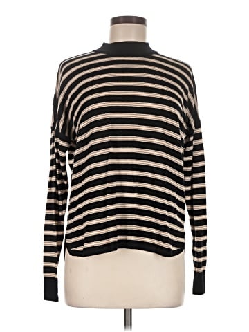 Madewell Mockneck Boxy Pullover Sweater in Stripe (view 1)
